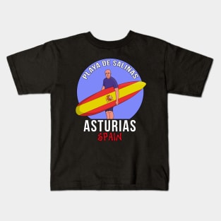 Salinas Beach Asturias Spain Kids T-Shirt